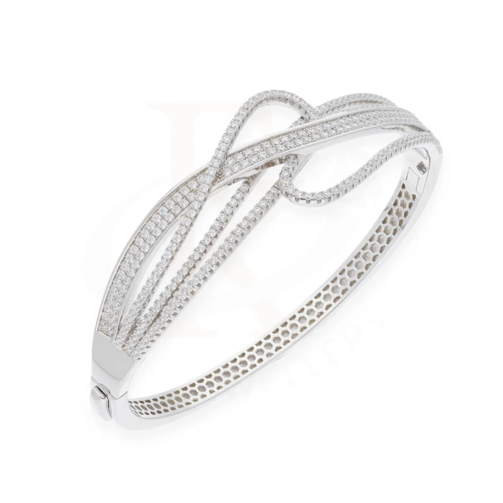 Sterling Silver 925 Cubic Zirconia Crossover Bangle - Fkjbngsl7926 Bangles