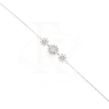 Sterling Silver 925 Cubic Zirconia Flower Shaped Bracelet - Fkjbrlsl8062 Bracelets