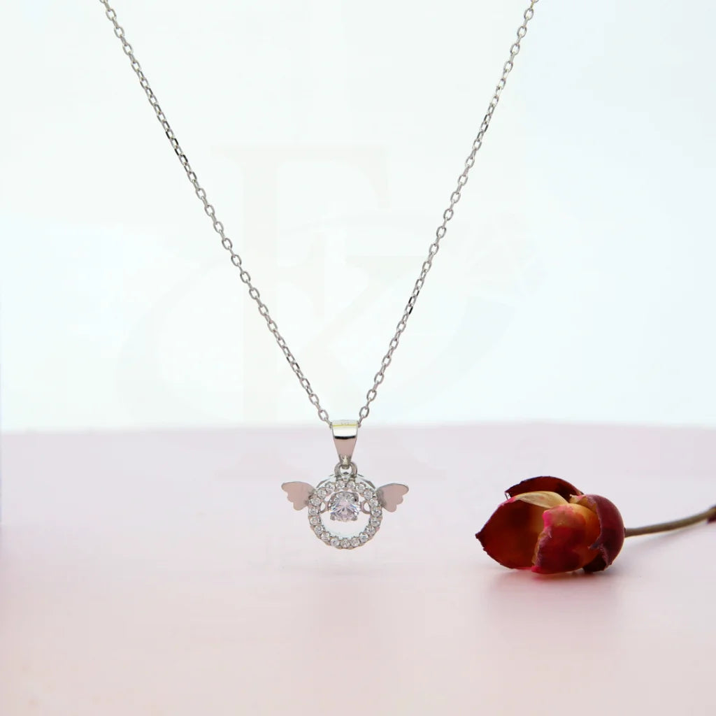 Sterling Silver 925 Dancing Cz Angel Necklace - Fkjnklsl5888 Necklaces