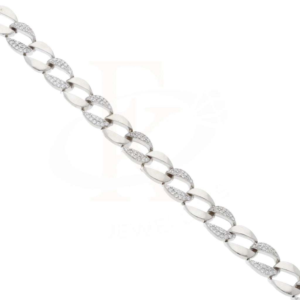 Sterling Silver 925 Embedded Cuban Hand Chain Bracelet - Fkjbrlsl8642 Bracelets