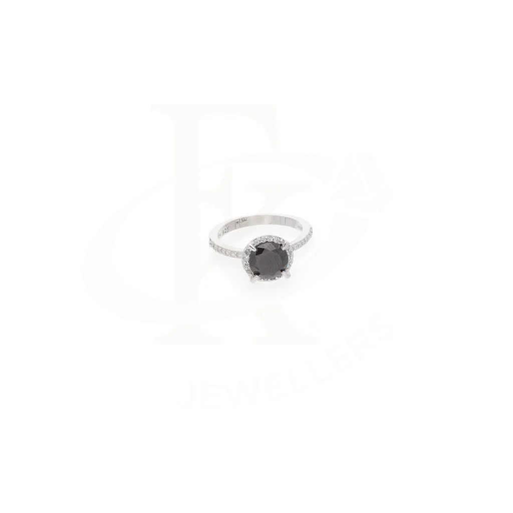 Sterling Silver 925 Faceted Black Topaz Mens Solitaire Ring - Fkjrnsl8289 Rings