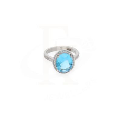 Sterling Silver 925 Faceted Blue Topaz Womens Solitaire Ring - Fkjrnsl8261 Rings