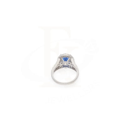 Sterling Silver 925 Faceted Dark Blue Topaz Mens Solitaire Ring - Fkjrnsl8297 Rings
