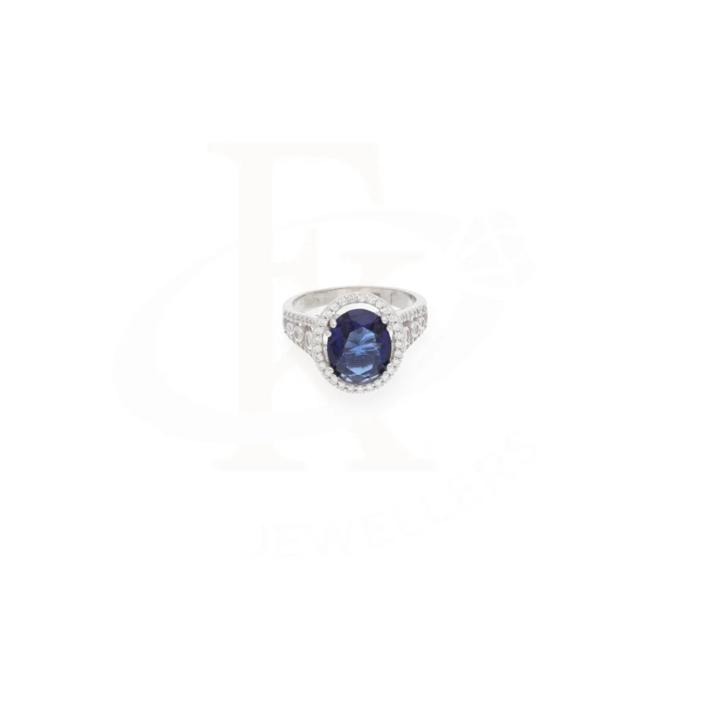 Sterling Silver 925 Faceted Dark Blue Topaz Mens Solitaire Ring - Fkjrnsl8297 Rings