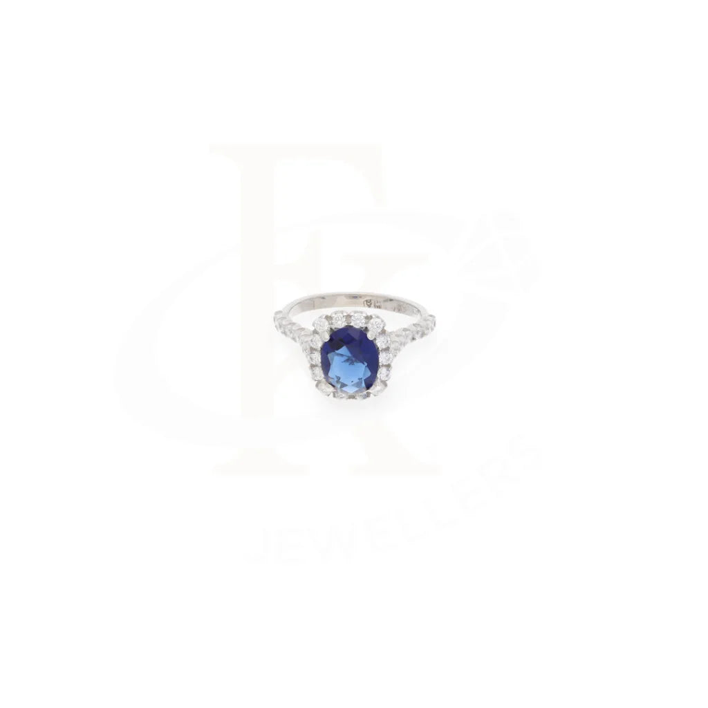 Sterling Silver 925 Faceted Dark Blue Topaz Mens Solitaire Ring - Fkjrnsl8298 Rings