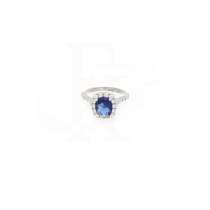 Sterling Silver 925 Faceted Dark Blue Topaz Mens Solitaire Ring - Fkjrnsl8298 Rings