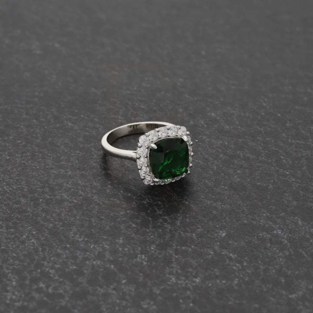 Sterling Silver 925 Faceted Green Topaz Mens Solitaire Ring - Fkjrnsl8278 Rings