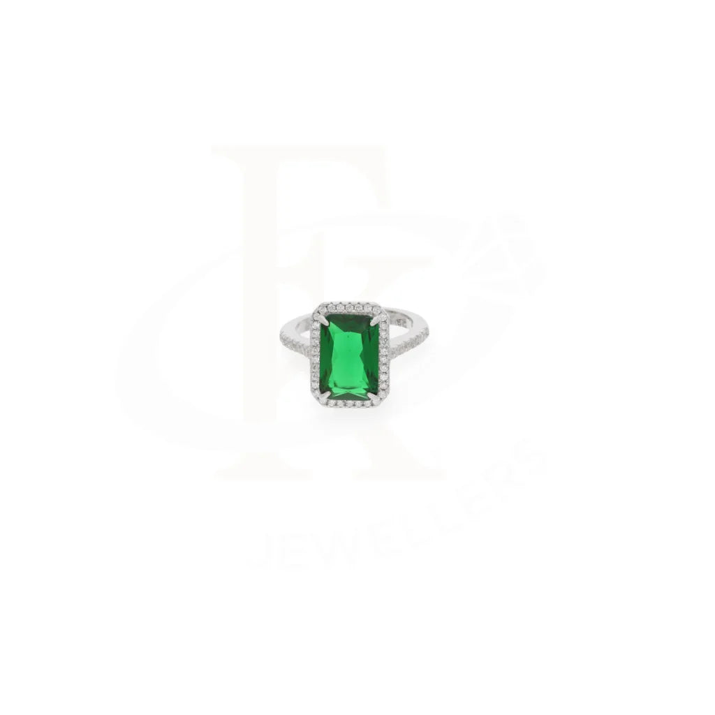 Sterling Silver 925 Faceted Green Topaz Mens Solitaire Ring - Fkjrnsl8280 Rings