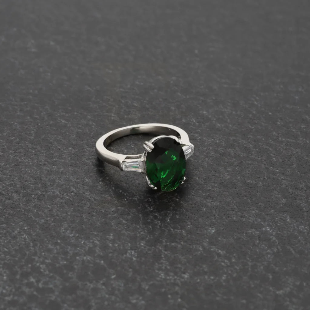 Sterling Silver 925 Faceted Green Topaz Mens Solitaire Ring - Fkjrnsl8283 Rings