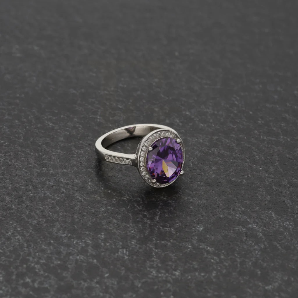 Sterling Silver 925 Faceted Purple Topaz Mens Solitaire Ring - Fkjrnsl8264 Rings