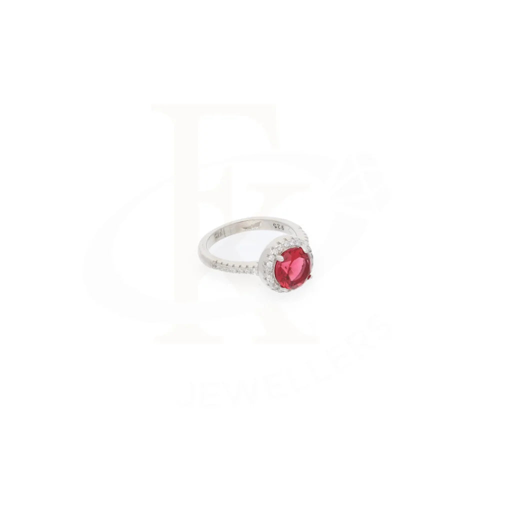 Sterling Silver 925 Faceted Red Topaz Mens Solitaire Ring - Fkjrnsl8268 Rings