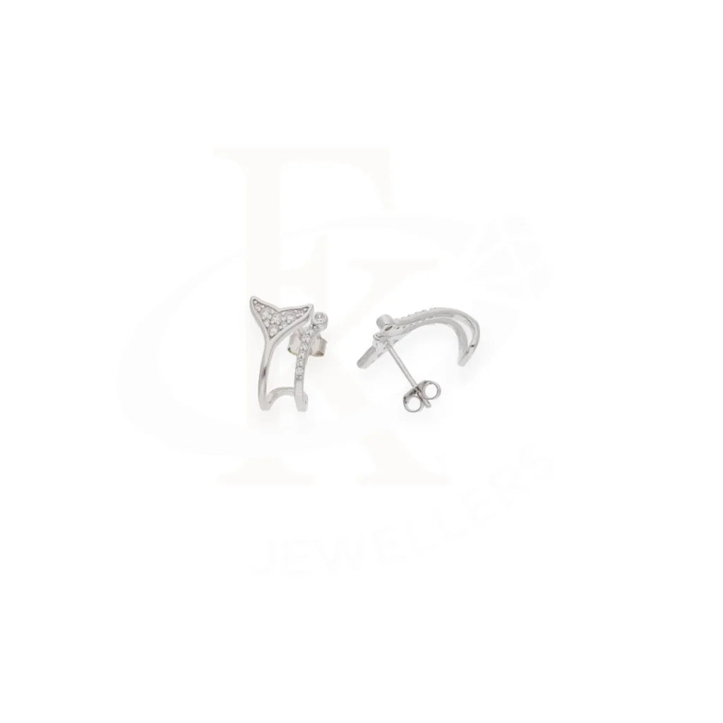 Sterling Silver 925 Fishtail Stud Earrings - Fkjernsl8011