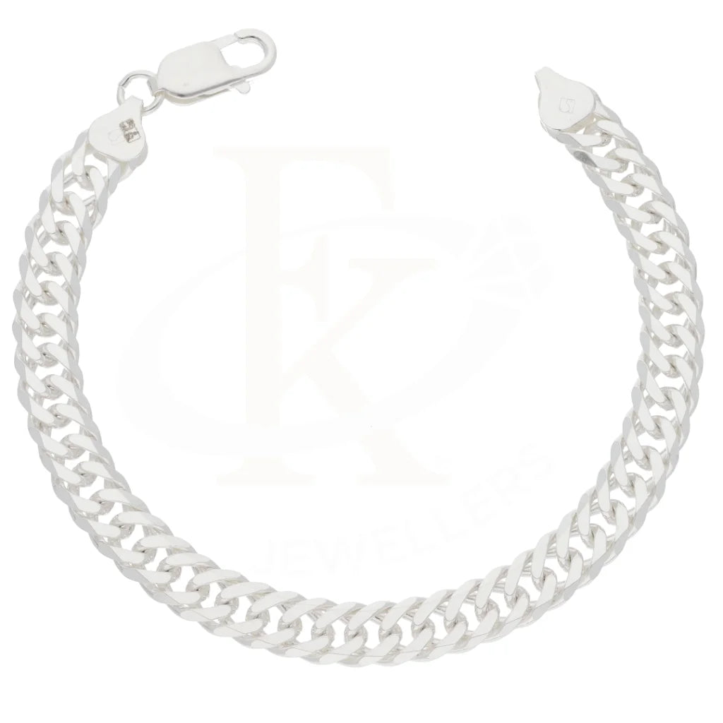 Sterling Silver 925 Flat Curb Link Bracelet - Fkjbrlsl8638 Bracelets