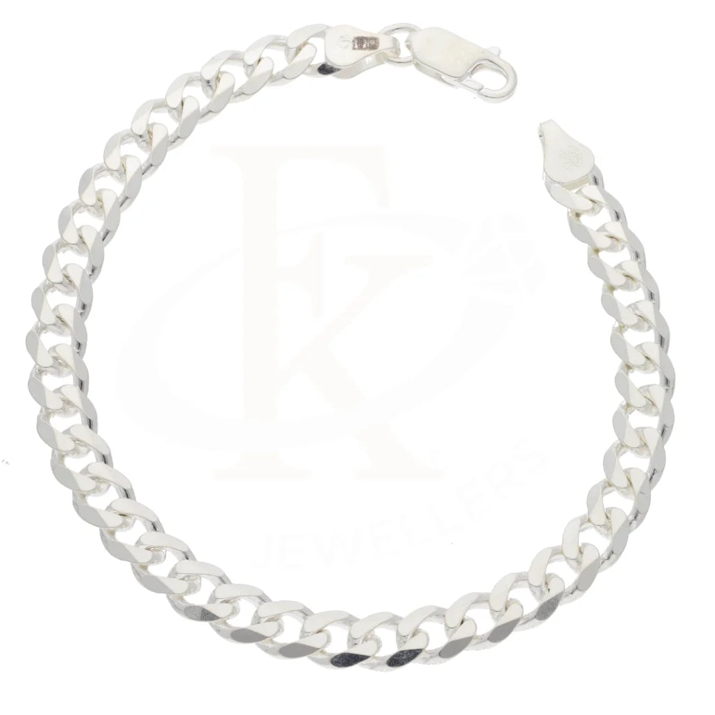 Sterling Silver 925 Flat Curb Link Bracelet - Fkjbrlsl8641 Bracelets