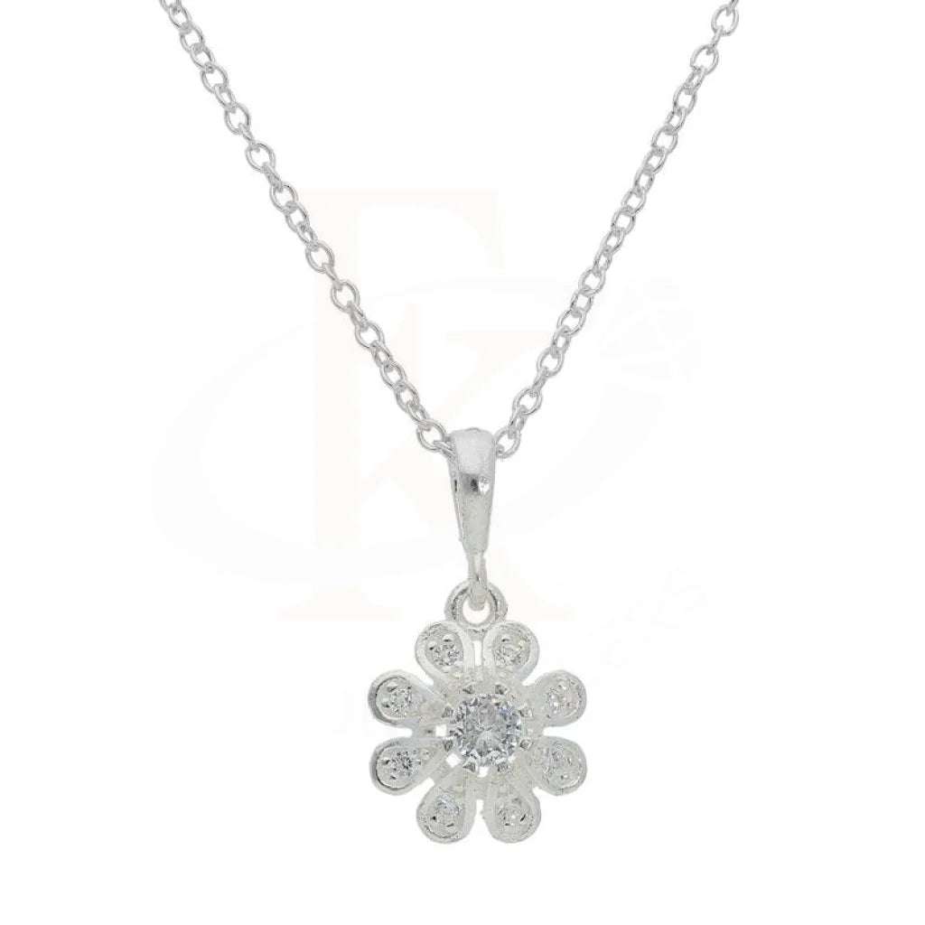 Italian Silver 925 Flower Pendant Set (Necklace Earrings And Ring) - Fkjnklst1978 Sets