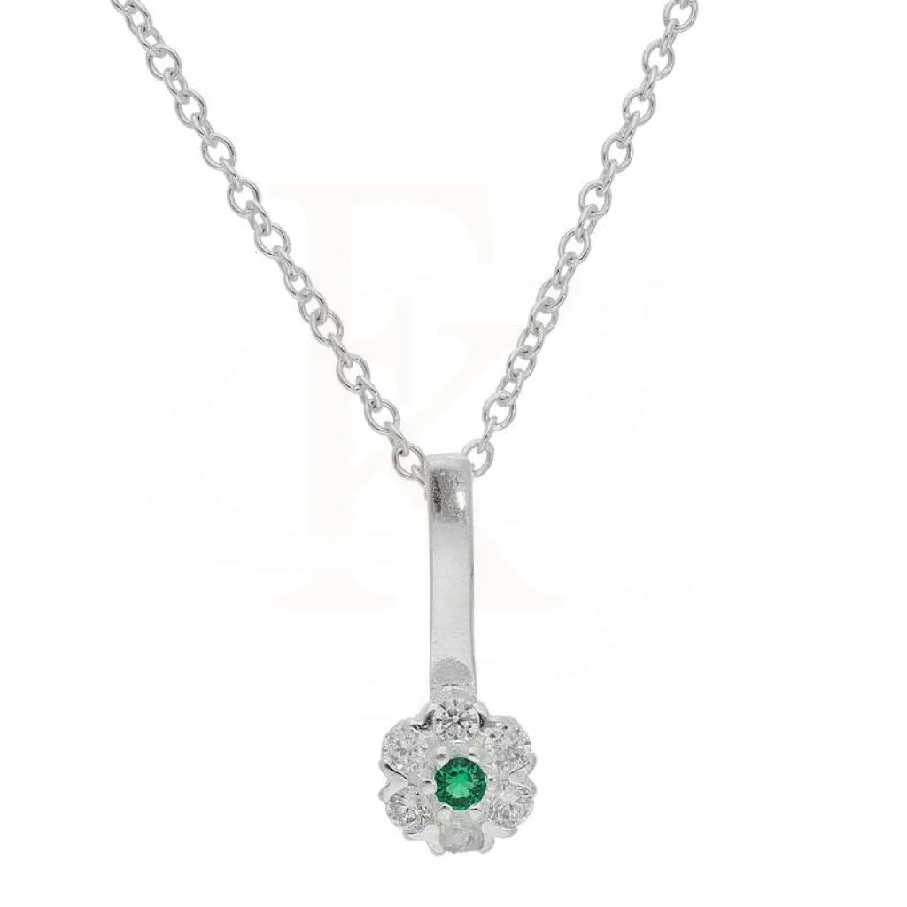 Italian Silver 925 Flower Pendant Set (Necklace Earrings And Ring) - Fkjnklstsl2081 Sets