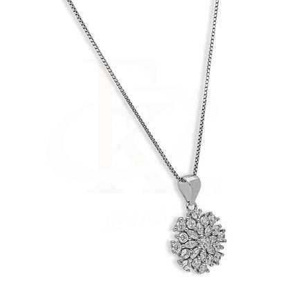 Italian Silver 925 Flower Pendant Set (Necklace Earrings And Ring) - Fkjnklstsl2287 Sets