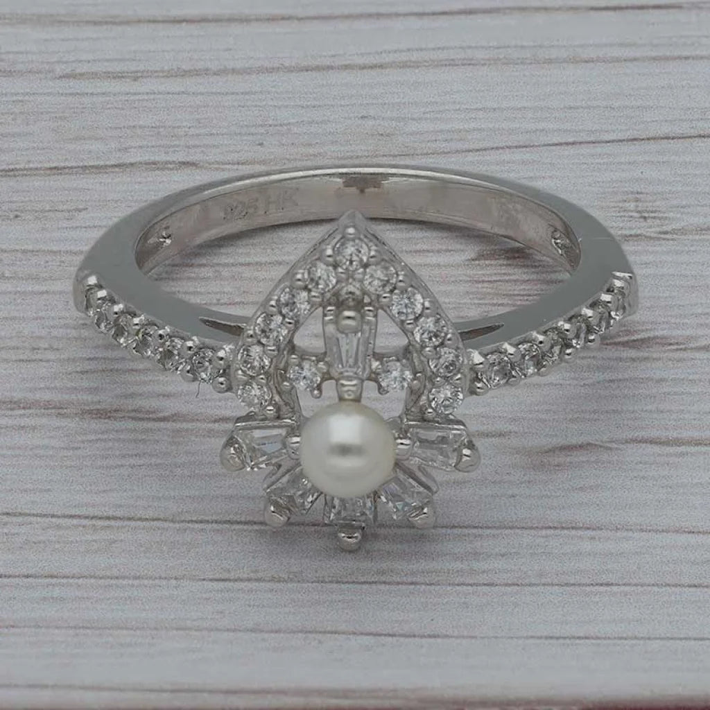 Sterling Silver 925 Flower Shaped Pearl Ring - Fkjrnsl3532 Rings