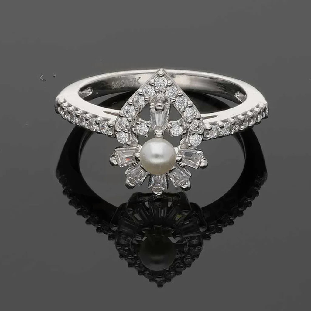 Sterling Silver 925 Flower Shaped Pearl Ring - Fkjrnsl3532 Rings