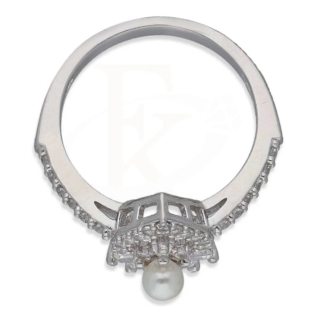 Sterling Silver 925 Flower Shaped Pearl Ring - Fkjrnsl3532 Rings