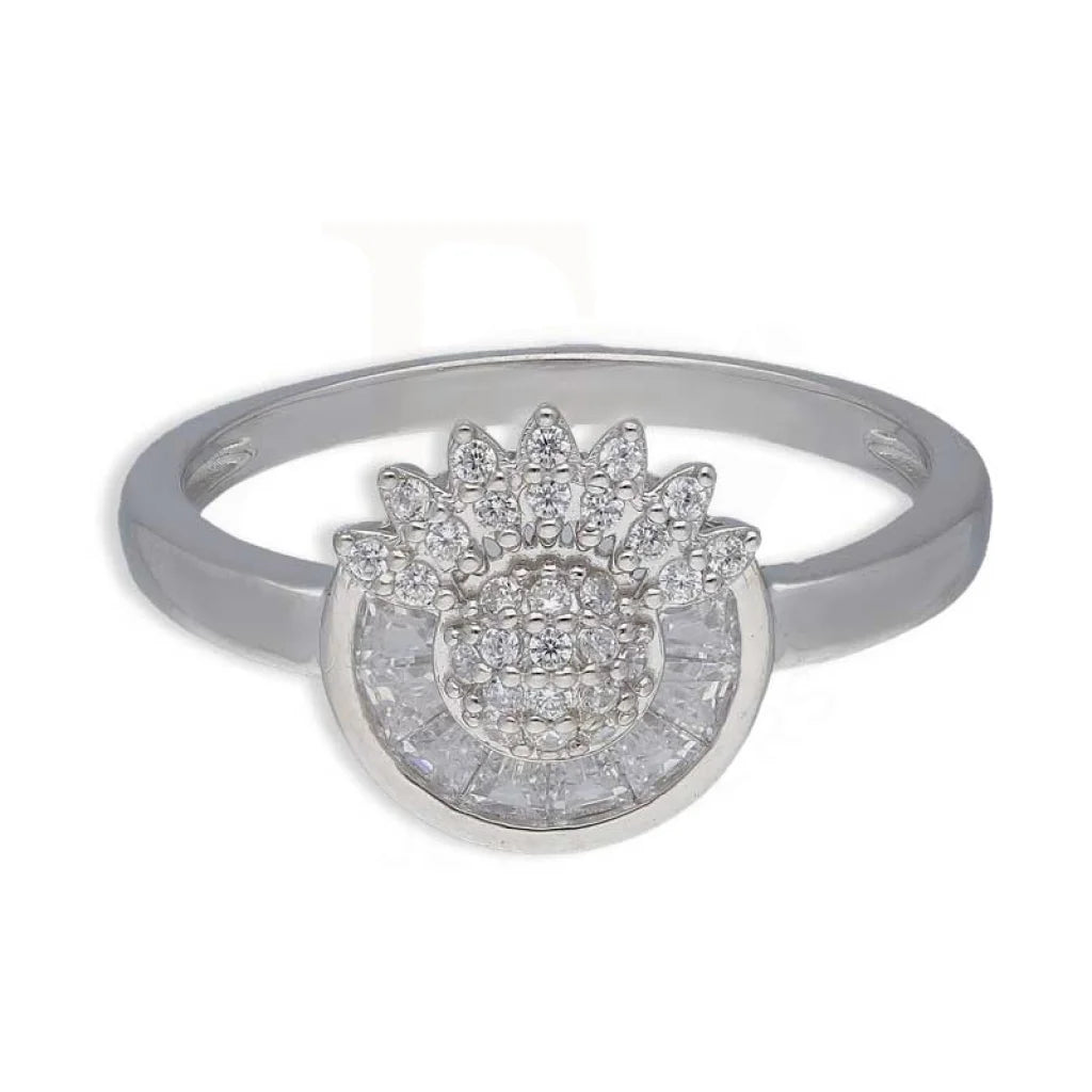 Sterling Silver 925 Flower Shaped Pendant Set (Necklace Earrings And Ring) - Fkjnklstsl2375 Sets