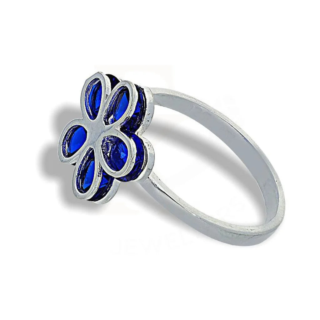 Italian Silver 925 Flower With Blue Stones Ring - Fkjrnsl2119 Rings