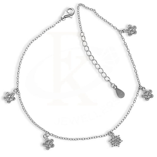 Sterling Silver 925 Flowers Shaped Anklet - Fkjanklsl2035 Anklets