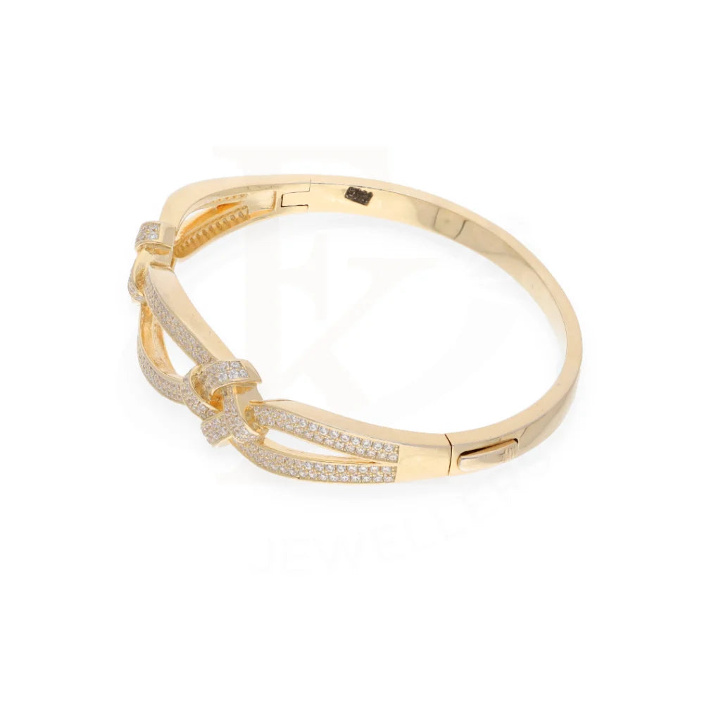 Sterling Silver 925 Gold Plated Cubic Zircon Bangle - Fkjbngsl7933 Bangles