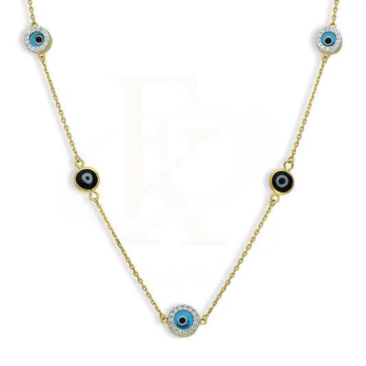 Italian Silver 925 Gold Plated Evil Eye Necklace - Fkjnklsl2650 Necklaces