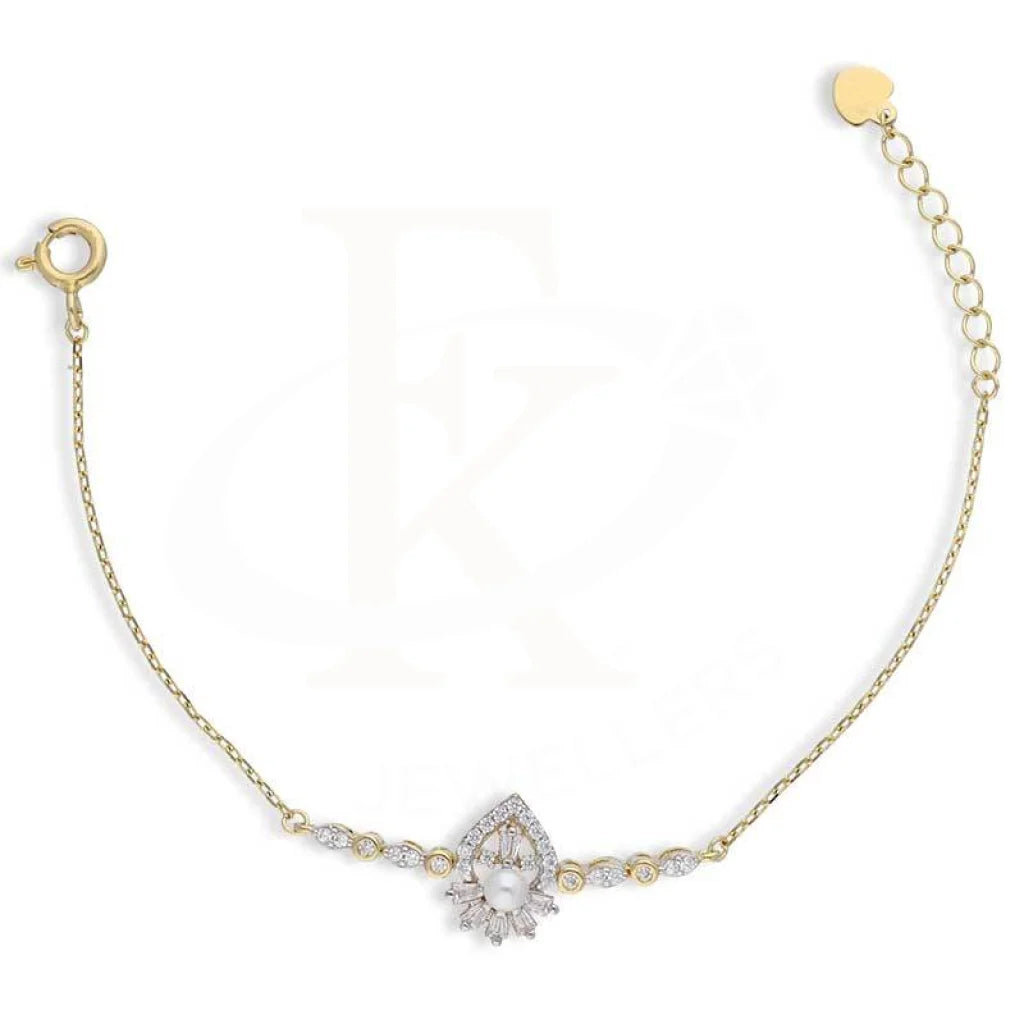 Sterling Silver 925 Gold Plated Flower Bracelet - Fkjbrlsl2928 Bracelets