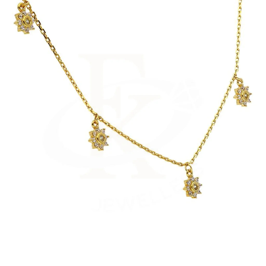 Sterling Silver 925 Gold Plated Flowers Necklace - Fkjnklsl2915 Necklaces