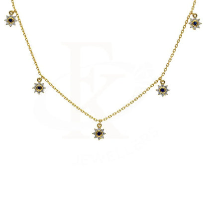 Sterling Silver 925 Gold Plated Flowers Solitaires Necklace - Fkjnklsl2901 Necklaces