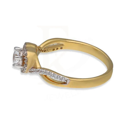 Sterling Silver 925 Gold Plated Heart Shaped Solitaire Ring - Fkjrnsl3535 Rings