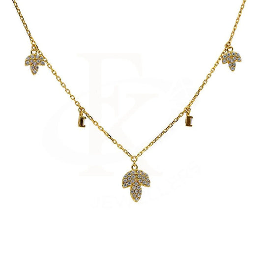 Sterling Silver 925 Gold Plated Leaf Shaped Necklace - Fkjnklsl2920 Necklaces