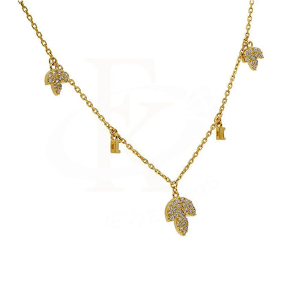 Sterling Silver 925 Gold Plated Leaf Shaped Necklace - Fkjnklsl2920 Necklaces