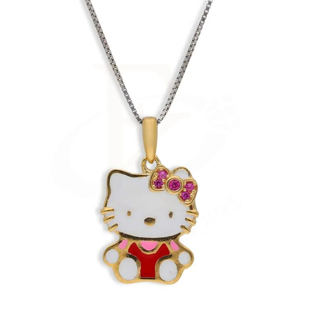 Sterling Silver 925 Gold Plated Necklace (Chain With Hello Kitty Pendant) - Fkjnklsl3001 Necklaces