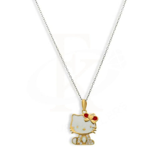 Sterling Silver 925 Gold Plated Necklace (Chain With Hello Kitty Pendant) - Fkjnklsl3096 Necklaces