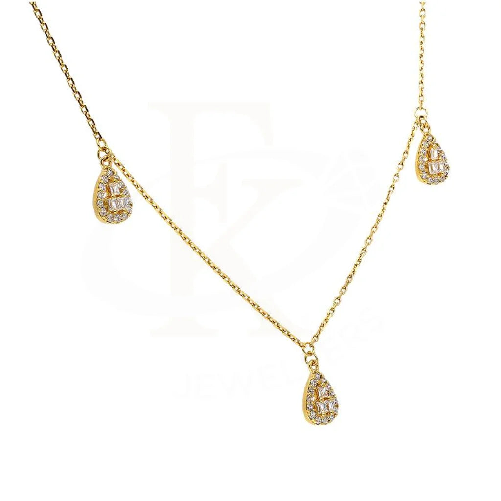 Sterling Silver 925 Gold Plated Pear Shaped Necklace - Fkjnklsl2904 Necklaces