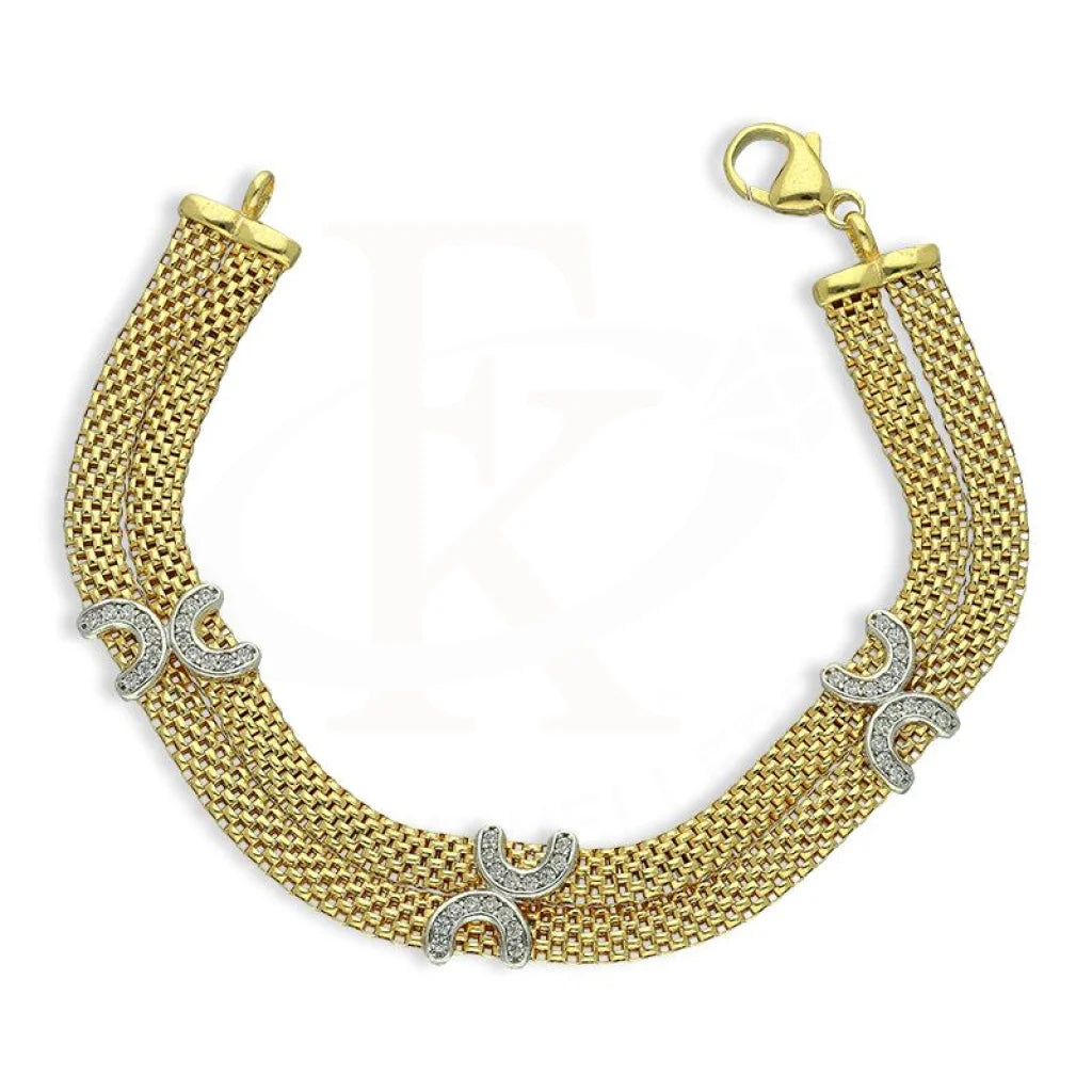 Italian Silver 925 Gold Plated Pendant Set (Necklace Earrings And Bracelet) - Fkjnklstsl2255 Sets