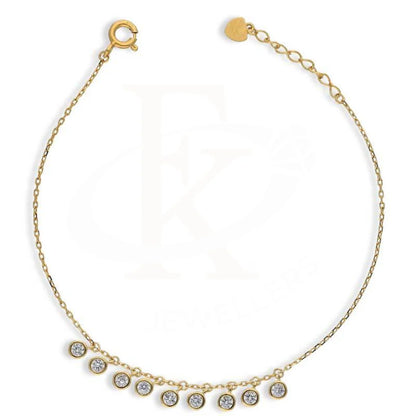 Sterling Silver 925 Gold Plated Solitaires Bracelet - Fkjbrlsl2832 Bracelets