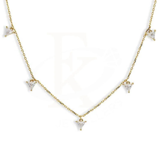 Sterling Silver 925 Gold Plated Solitaires Necklace - Fkjnklsl2882 Necklaces