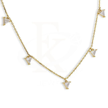 Sterling Silver 925 Gold Plated Solitaires Necklace - Fkjnklsl2882 Necklaces