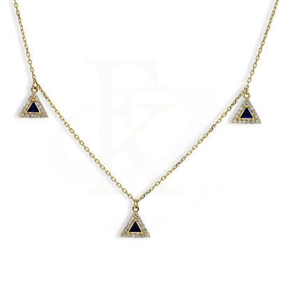 Sterling Silver 925 Gold Plated Solitaires Necklace - Fkjnklsl2884 Necklaces