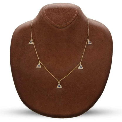 Sterling Silver 925 Gold Plated Solitaires Necklace - Fkjnklsl2884 Necklaces