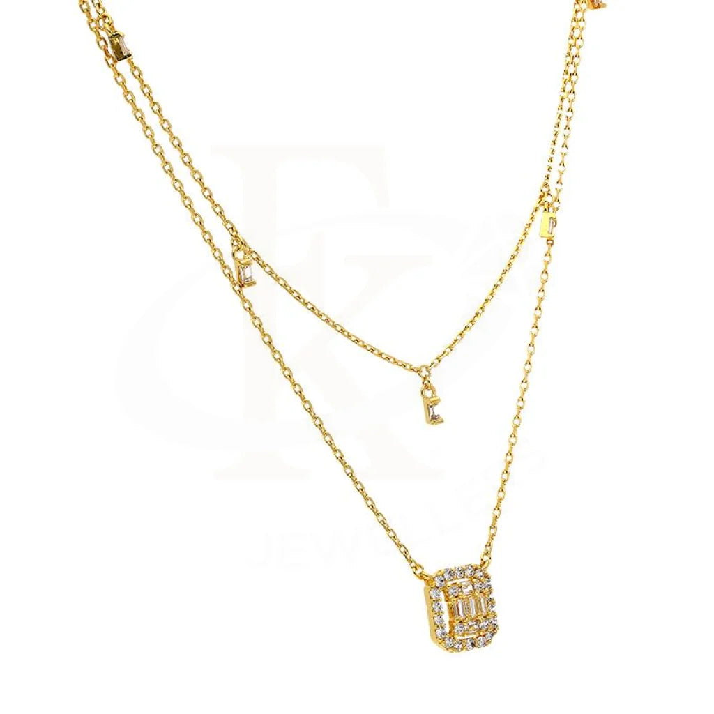 Sterling Silver 925 Gold Plated Solitaires Necklace - Fkjnklsl2903 Necklaces