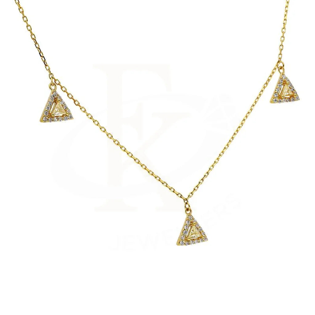 Sterling Silver 925 Gold Plated Solitaires Necklace - Fkjnklsl2905 Necklaces