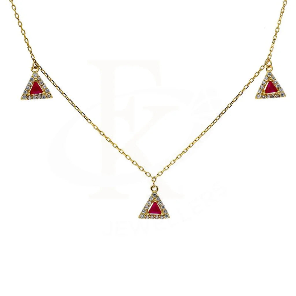 Sterling Silver 925 Gold Plated Solitaires Necklace - Fkjnklsl2916 Necklaces