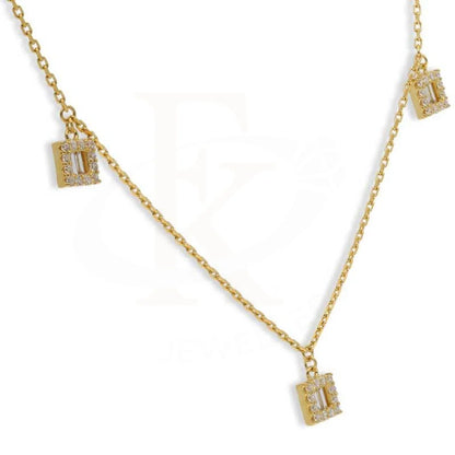 Sterling Silver 925 Gold Plated Solitaires Necklace - Fkjnklsl2924 Necklaces