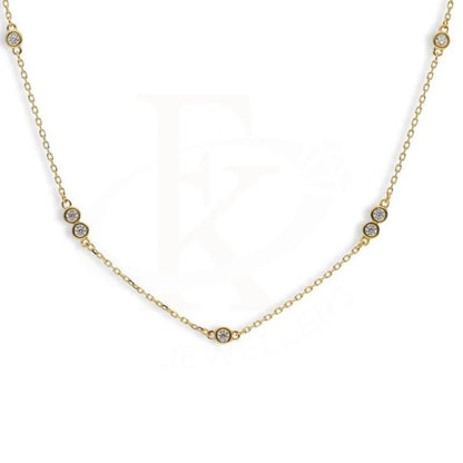 Sterling Silver 925 Gold Plated Solitaires Necklace - Fkjnklsl2934 Necklaces