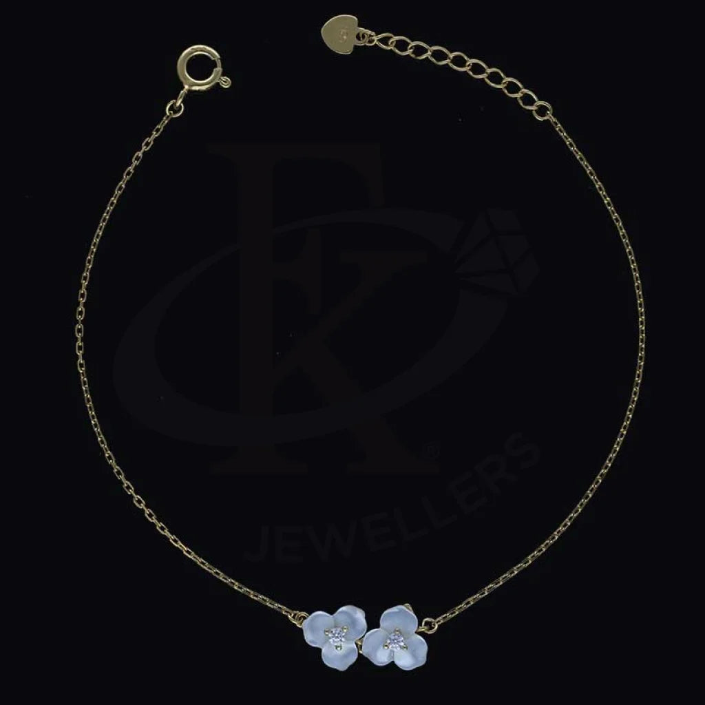 Sterling Silver 925 Gold Plated Twin Flower Bracelet - Fkjbrlsl2834 Bracelets